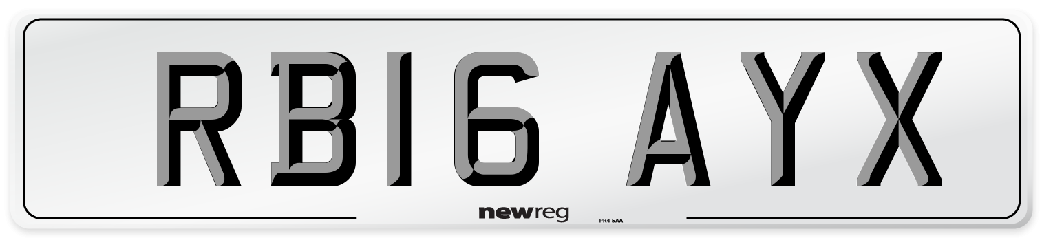 RB16 AYX Number Plate from New Reg